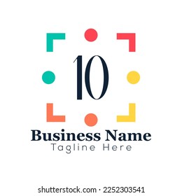 Abstract 10 letter modern initial lettermarks logo design	