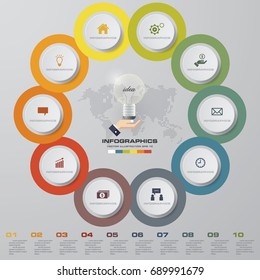 Abstract 10 options infographics template for presentation. EPS10.