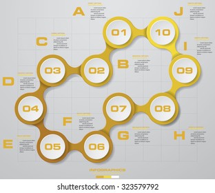 Abstract 10 steps business presentation template. Design clean number banners template/graphic or website layout. Vector.