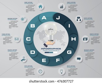 Abstract 10 steps business presentation template. Design clean number banners template/graphic or website layout. Vector.