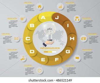 Abstract 10 steps business presentation template. Design clean number banners template/graphic or website layout. Vector.