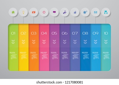 Abstract 10 steps infographic element chart for data presentation. EPS 10.