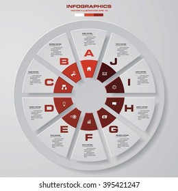 Abstract 10 steps infographic elements.Vector illustration.