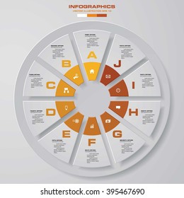 Abstract 10 steps infographic elements.Vector illustration.