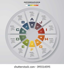 Abstract 10 steps infographic elements.Vector illustration.