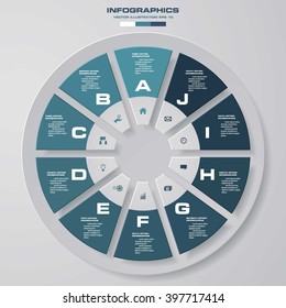 Abstract 10 steps infographic elements.Vector illustration.