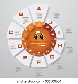 Abstract 10 steps infographics background. Number banners template/tags or website layout. Vector.