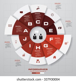 Abstract 10 steps infographics background. Number banners template/tags or website layout. Vector.