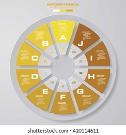 Abstract 10 steps infographics elements.Vector illustration.