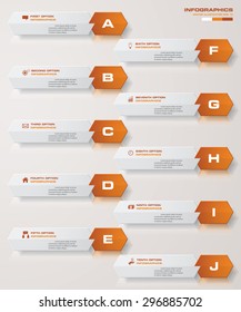 Abstract 10 steps infographis elements.Vector illustration.