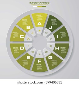 Abstract 10 steps infographis elements.Vector illustration.