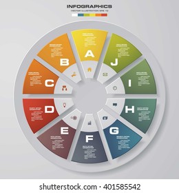Abstract 10 steps infographis elements.Vector illustration.