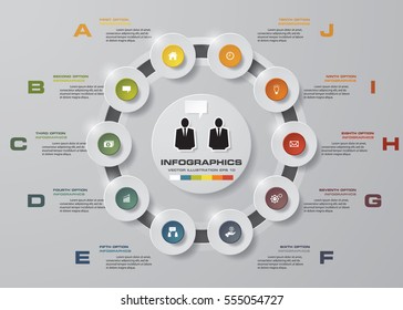 Abstract 10 steps infographis elements.Vector illustration.