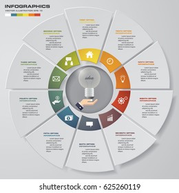 Abstract 10 steps infographis elements.Vector illustration.
