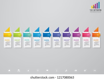 Abstract 10 steps process chart infographics element for data presentation. EPS 10.