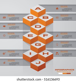 Abstract 10 steps template for presentation. 10 stepson stairs use for Infographics design with 10 options timelines.