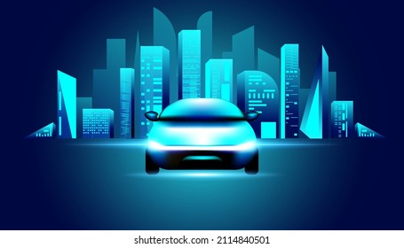 Abstract, 100% electric car concept, a future world full of clean energy. energy of the future On a modern background Futuristic Digital