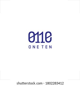 diseño inicial del logotipo 110 número ONE TEN abstracto