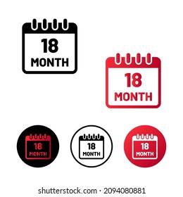 Abstract 18 Months Icon Illustration