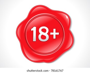 abstract 18 plus warning stamp vector illustration