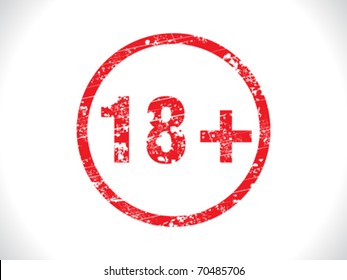 abstract 18+ tag grunge  vector illustration