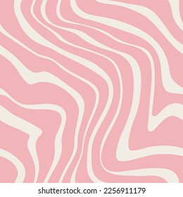 Abstract 1970 retro hypnotic wavy lines seamless pattern. Electric inspired or marbel liquid texture background. Vintage distorted lines. 90s, 00s trippy hippie nostalgia. Vector illustration.