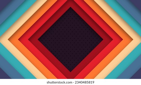 Abstract 1970's 1980's 1960's 1950's colorful background with circles element and retro colors. Realistic design in futuristic retro style. Vector funky illustration.