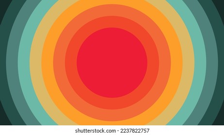 Abstract 1970's 1980's 1960's background with circles element and retro colors. Design in futuristic retro style with colorful circle. Vector funky illustration.