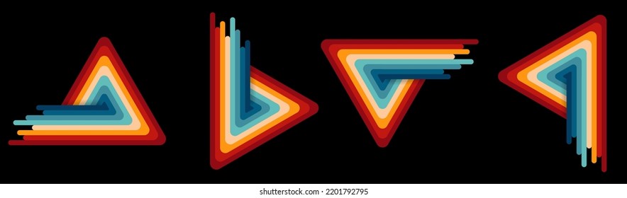 Abstract 1970's background design in futuristic retro style with colorful lines. Vector illustration. Vintage Striped elements, Posters, Banner Samples, Retro Colors from the 1970s 1980s, 70s, 80s	
