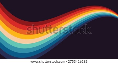 Abstract 1970's background design in futuristic retro style with colorful lines. Vector illustration.

