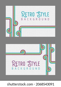 Abstract 1970's background design in simple retro style with stripes. Simple retro background with rounded striped design element in color. Vector illustration.