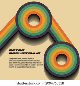 Abstract 1970's background design in simple retro style with stripes. Psychedelic Color Lines 70s. Vector illustration