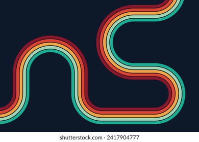  Abstract 1970's background design in simple retro style with stripes. Vector illustration. retro vintage 70s style stripes background poster lines. shapes vector design graphic 1970s retro background