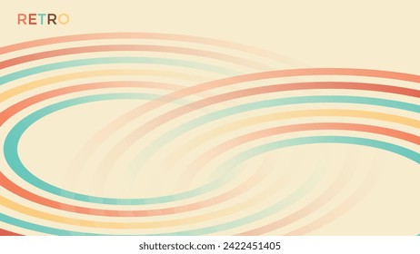 Abstract 1970's background design in simple retro style with stripes. Vector illustration
