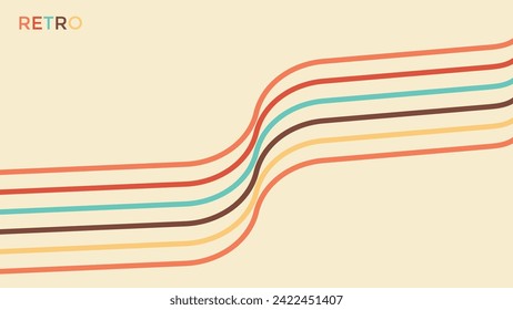 Abstract 1970's background design in simple retro style with stripes. Vector illustration