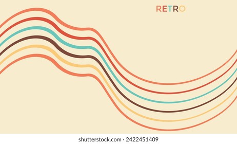 Abstract 1970's background design in simple retro style with stripes. Vector illustration