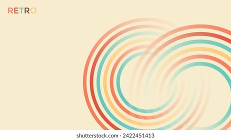 Abstract 1970's background design in simple retro style with stripes. Vector illustration