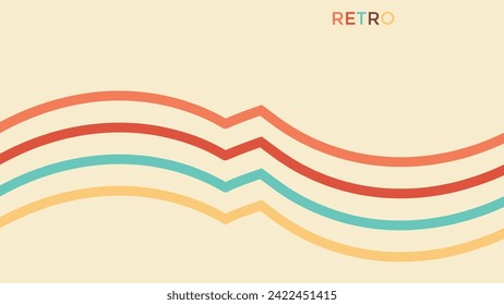 Abstract 1970's background design in simple retro style with stripes. Vector illustration