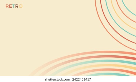 Abstract 1970's background design in simple retro style with stripes. Vector illustration