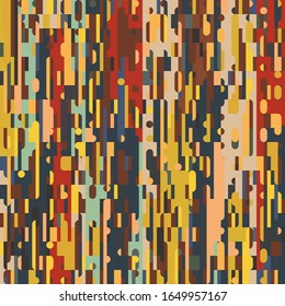 Abstract 1970s Flat Dynamic Background Design in Simple Retro Style