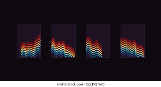 Abstract 1970s futuristic retro poster or cover design template. Suitable to be placed on content with that theme