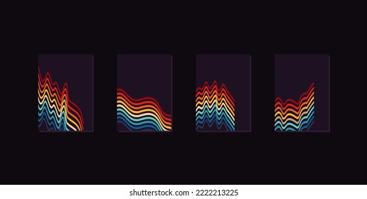Abstract 1970s futuristic retro poster or cover design template. Suitable to be placed on content with that theme