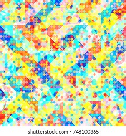 Abstract 1980 Memphis Geometric Pop Art Pattern, Fashion Urban Backdrop for Textile, Wrapping Paper, Trendy Lines Elements, Triangles, Fun 80 Design Elements,  Irregular Patches