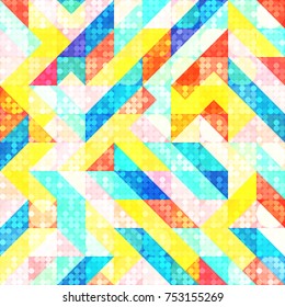 1980 Memphis Geometric Pop Art Pattern, Moda Urbana Fundo para Têxtil, Papel de embrulho, Elementos de linhas na moda, Triângulos, Divertido 80 Elementos de design, Patches irregulares