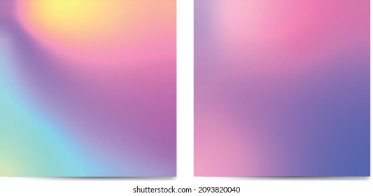Abstract 2 fluid shapes mesh gradient colors backgrounds set. Modern vector template for brochure, flyer, cover, catalog, . Colored fluid graphic composition. Editable vector. 