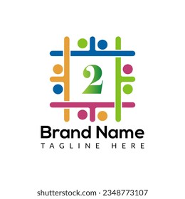 Resumen de 2 letras diseño moderno de logotipo inicial