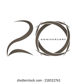 The abstract of 20 years anniversary vector