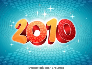 Abstract 2010 new year composition. All elements are layered separately in vector file.