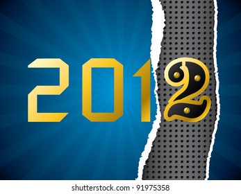 Abstract 2012 background with ripped paper effect