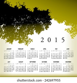 An abstract 2015 tree calendar for Print or Web
